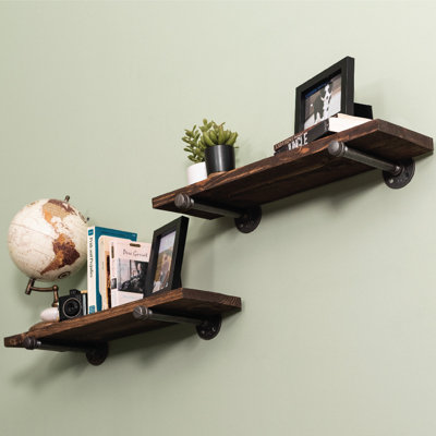 Williston Forge Hazle Solid Wood 24 inch Floating Shelf with